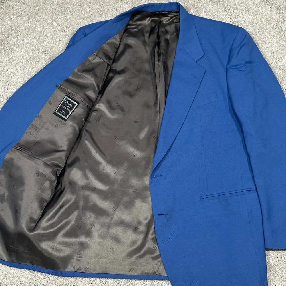 VTG Christian‎ Dior Le Connaisseur Blue Blazer 46L Made in USA Business